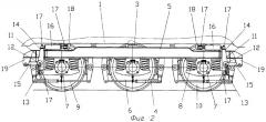 Шестиосное железнодорожное транспортное средство с трехосными тележками (варианты) (патент 2301752)