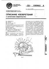 Устройство для выкапывания корнеплодов (патент 1069665)