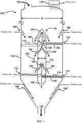 Способ и устройство для очистки газа со вставкой для формирования массого потока (патент 2515898)