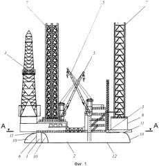 Самоподъемная плавучая буровая платформа с малой осадкой (патент 2589237)