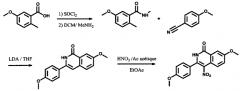 Способ синтеза 7-метокси-4-нитро-3-(п-метоксифенил) изохинолинона (патент 2585623)
