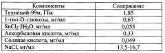 Состав и способ получения реагента для радионуклидной диагностики на основе меченной технецием-99m 1-тио-d-глюкозы (патент 2644744)