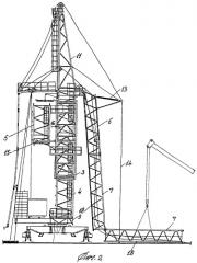 Способ наращивания башни башенного крана в стесненных условиях (патент 2346881)