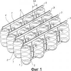 Пружинный матрас с пружинами, помещенными в карманы, разделенные в ряду прорезями (патент 2361494)
