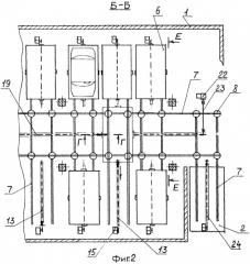 Автоматизированный многоэтажный гараж-склад (патент 2360086)