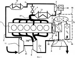 Гибридная турбокомпаундная двигательная установка с наддувом (патент 2600839)