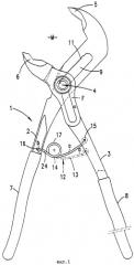 Клещи с саморегулируемой установкой, пригодные для пользования одной рукой (патент 2261168)