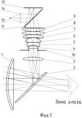 Оптическая система нашлемного коллиматорного дисплея (патент 2353958)