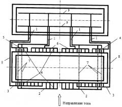 Ошиновка алюминиевых электролизеров при поперечном их расположении в корпусе (патент 2303657)