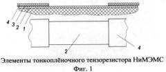 Способ изготовления тензорезисторного датчика давления на основе тонкопленочной нано- и микроэлектромеханической системы (патент 2498249)