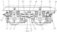 Железнодорожное тяговое транспортное средство с двухосными безрамными тележками (варианты) (патент 2279364)