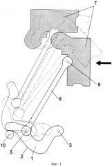 Кулачковое устройство для отвода и поворота передней плиты в вертикальной машине для формовки изделий из песка (патент 2264290)