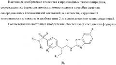 Сульфонамидтиазолпиридиновые производные как активаторы глюкокиназы, пригодные для лечения диабета типа 2 (патент 2412192)