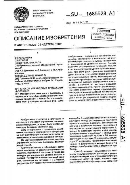 Способ управления процессом флотации (патент 1685528)