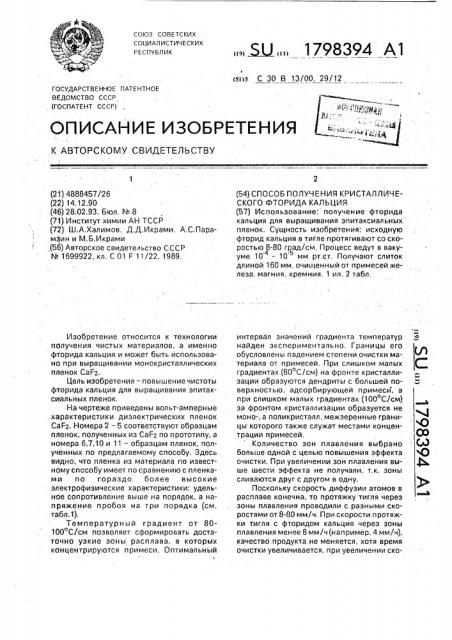 Способ получения кристаллического фторида кальция (патент 1798394)