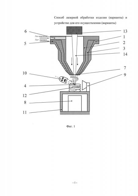 Способ лазерной обработки изделия (варианты) и устройство для его осуществления (варианты) (патент 2618287)