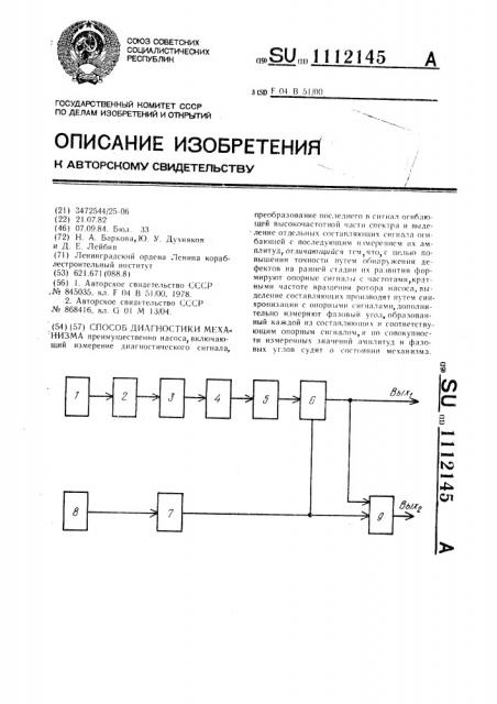 Способ диагностики механизма (патент 1112145)