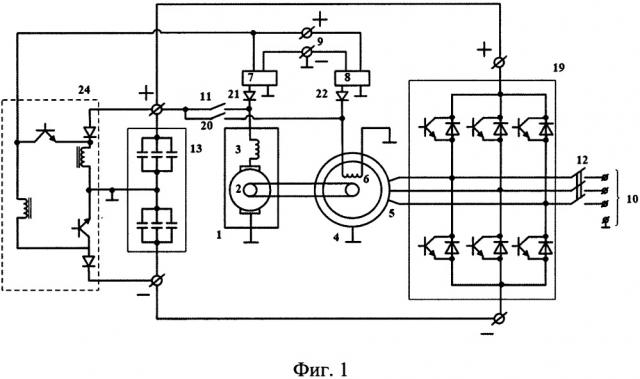 Способ ускорения запуска двигатель-генераторного электромашинного преобразователя постоянного напряжения в переменное и устройство для его реализации (патент 2668014)