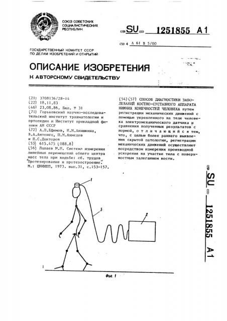 Способ диагностики заболеваний костно-суставного аппарата нижних конечностей человека (патент 1251855)