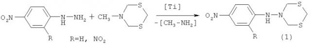 Способ получения n-[4-нитро(2,4-динитро)фенил]-1,3,5-дитиазинан-5-аминов (патент 2434857)