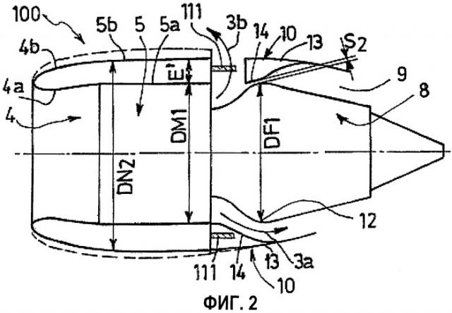 Гондола для двухконтурного турбореактивного двигателя с высокой степенью двухконтурности (патент 2435056)