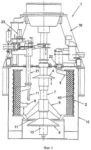 Центрифуга циклического действия, в частности, для отделения мелассы от кристаллов сахара в утфеле (патент 2384371)