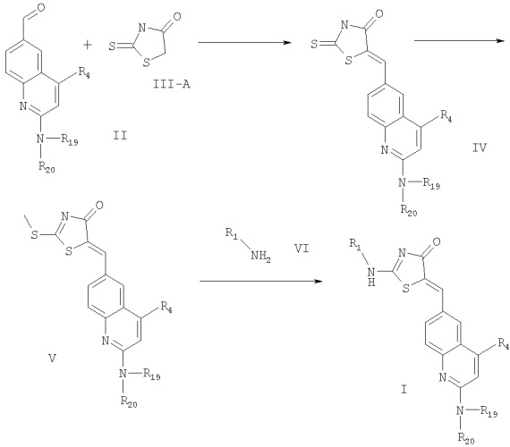 Тиазолинон-2-замещенные хинолины (патент 2395509)