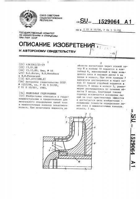 Модельная гидромашина (патент 1529064)