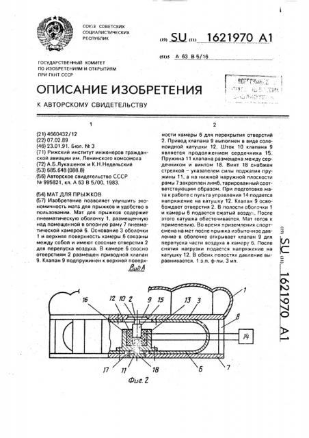 Мат для прыжков (патент 1621970)