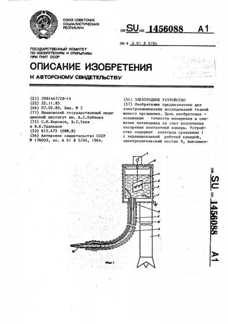 Электродное устройство (патент 1456088)
