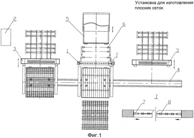 Установка для изготовления плоских сеток (патент 2486040)