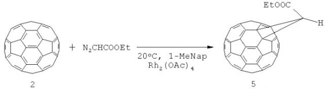 Способ селективного получения 1'-[2-метилсульфанил)-этил]-1'-этилформилциклопропа[2',3':1,9](c60-ih)[5,6]фуллерена (патент 2447062)