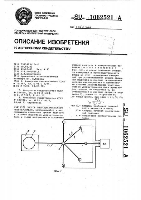 Способ гидродинамического нивелирования (патент 1062521)