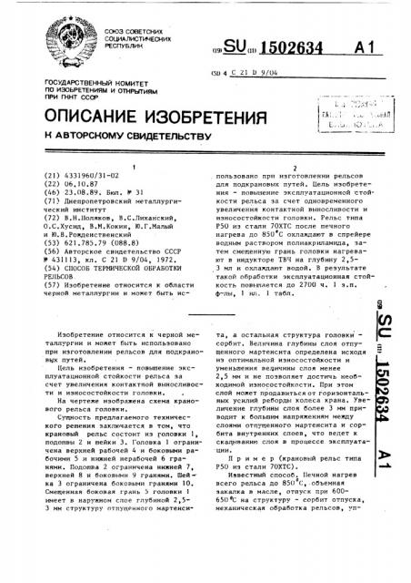 Способ термической обработки рельсов (патент 1502634)