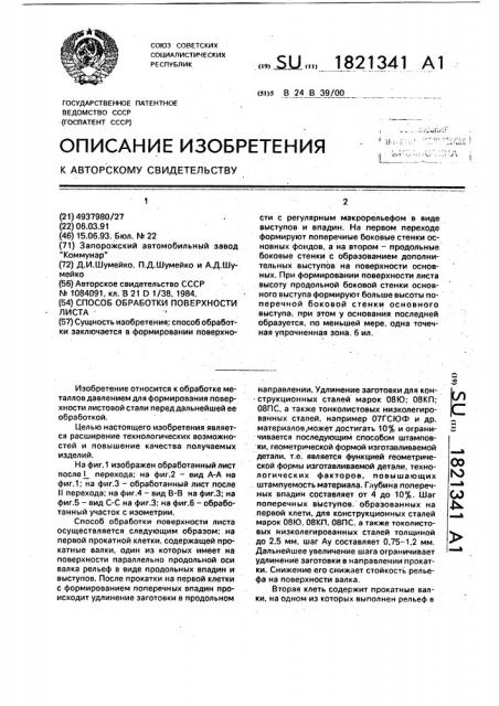 Способ обработки поверхности листа (патент 1821341)