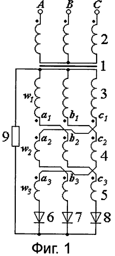Преобразователь трехфазного переменного напряжения в постоянное (варианты) (патент 2569929)
