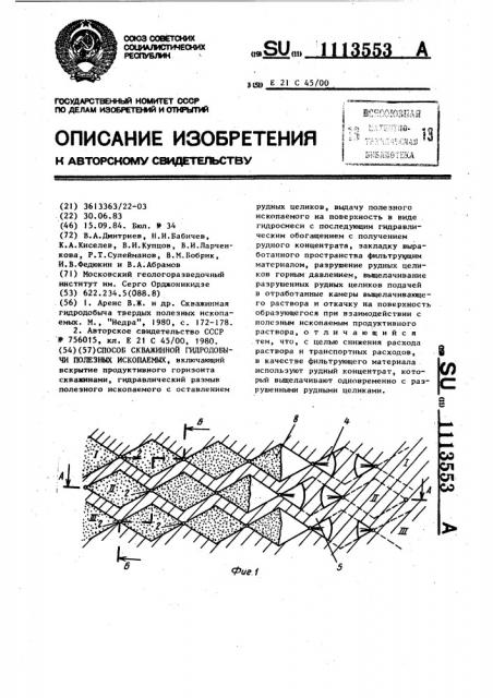 Способ скважинной гидродобычи полезных ископаемых (патент 1113553)