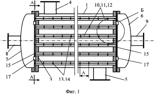 Самоочищающийся кожухотрубный теплообменник (патент 2631963)