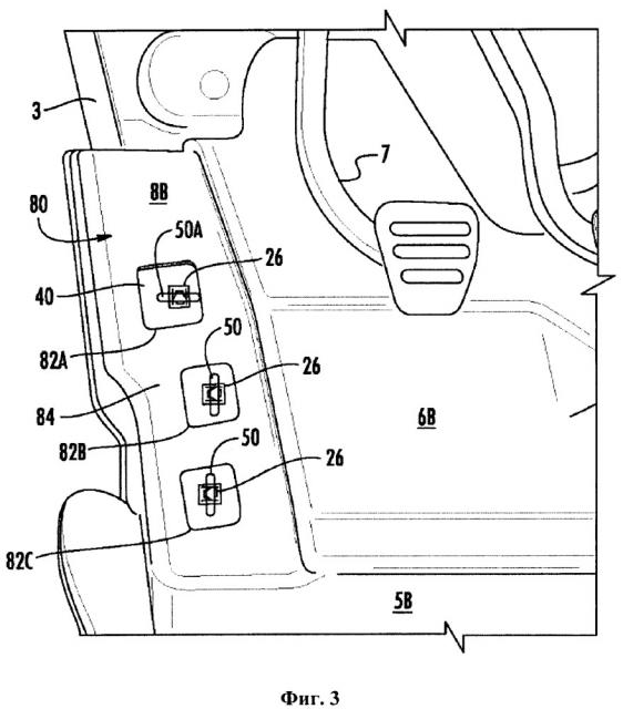Узел опоры для ноги водителя транспортного средства (патент 2659284)