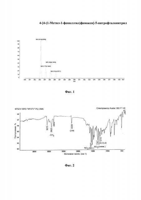 4-[4-(1-метил-1-фенилэтил)фенокси]-5-нитрофталонитрил (патент 2620381)