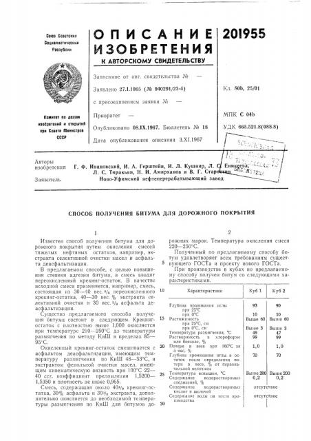 Патент ссср  201955 (патент 201955)