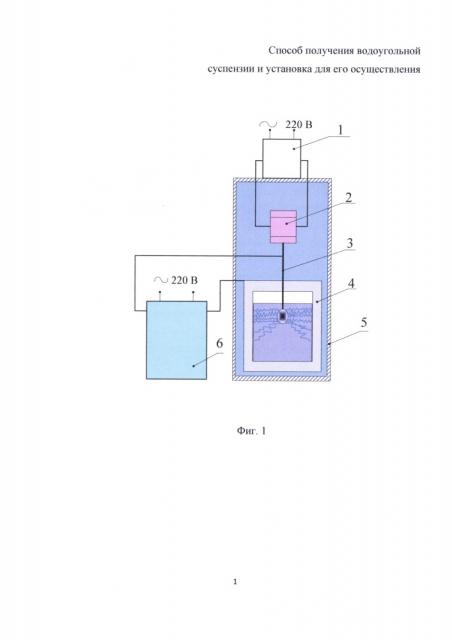 Способ получения водоугольной суспензии и установка для его осуществления (патент 2636740)