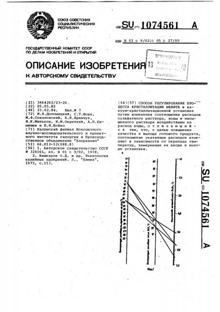 Способ регулирования процесса кристаллизации шенита (патент 1074561)