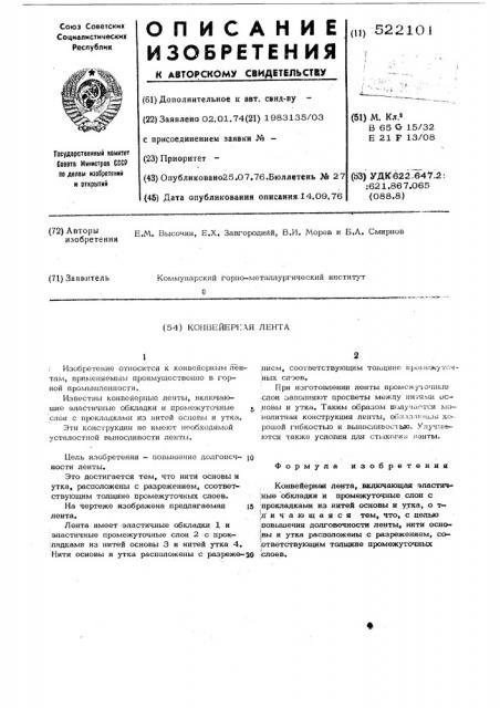 Конвейерная лента (патент 522101)