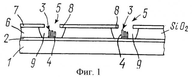 Способ изготовления вакуумной интегральной микросхемы с элементами типа электронной лампы и вакуумная интегральная микросхема (патент 2250534)