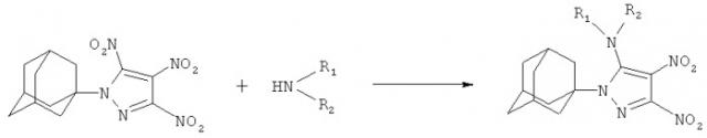 Способ получения 5-аминозамещенных 1-(1-адамантил)-3,4-динитро-1н-пиразолов (патент 2533557)