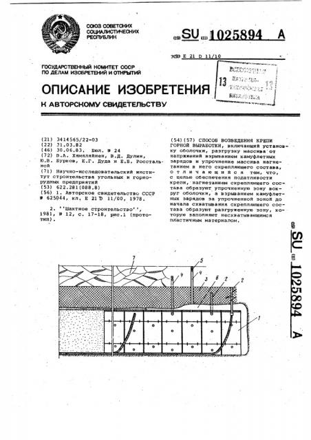 Способ возведения крепи горной выработки (патент 1025894)