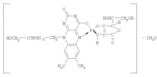 Дигидрат гидроаскорбинаторибофлавинат железа(ii), предназначенный для улучшения роста и развития цыплят (патент 2400484)