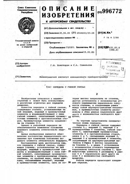 Передача с гибкой связью (патент 996772)