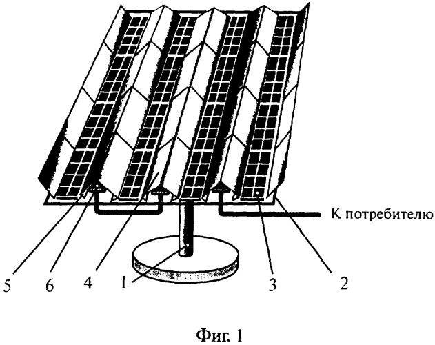 Гелиоэнергетический модуль для преобразования электромагнитного излучения от удаленного источника светового излучения (варианты) (патент 2301379)